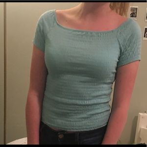 Teal off the shoulder top
